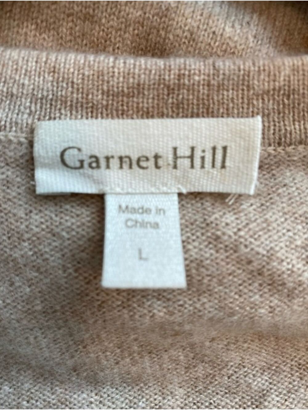 Garnet Hill Long Cashmere Pocket Cream Cardigan, Size L - Picture 14 of 15